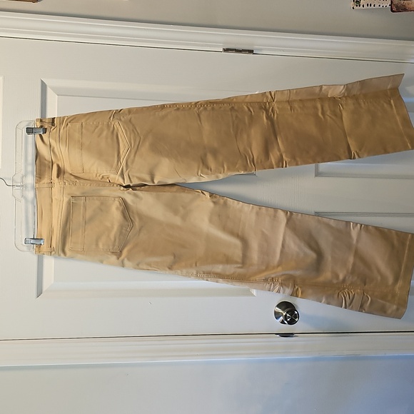 Zara Women's Tan Cotton Trousers, High-Waisted, Wide-Leg, Size Small. - Picture 6 of 16